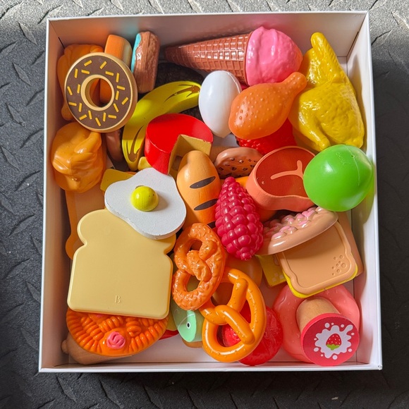 Other - Assorted Kids Play Food Toy Set - Colorful Orange, Yellow & Pink Pieces